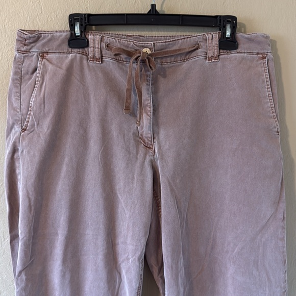 J Jill Women’s Wide Leg Cropped Pants washed brown size 14 - Picture 3 of 16